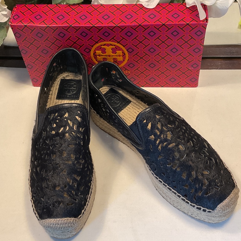 Tory Burch Navy Espadrilles